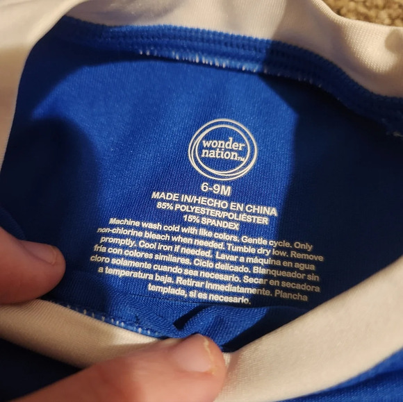 Set of 2 6-9 Months Short Sleeve Swim Tops - Picture 5 of 9